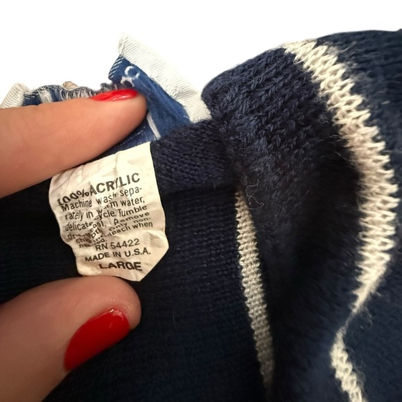 Vintage Bay Point Threads Striped Knit Top – Size L - Picture 4 of 4